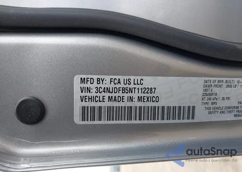 2022 Jeep Compass Latitude Lux 4X4 z USA, uszkodzony, nr VIN 3C4NJDFB5NT112287